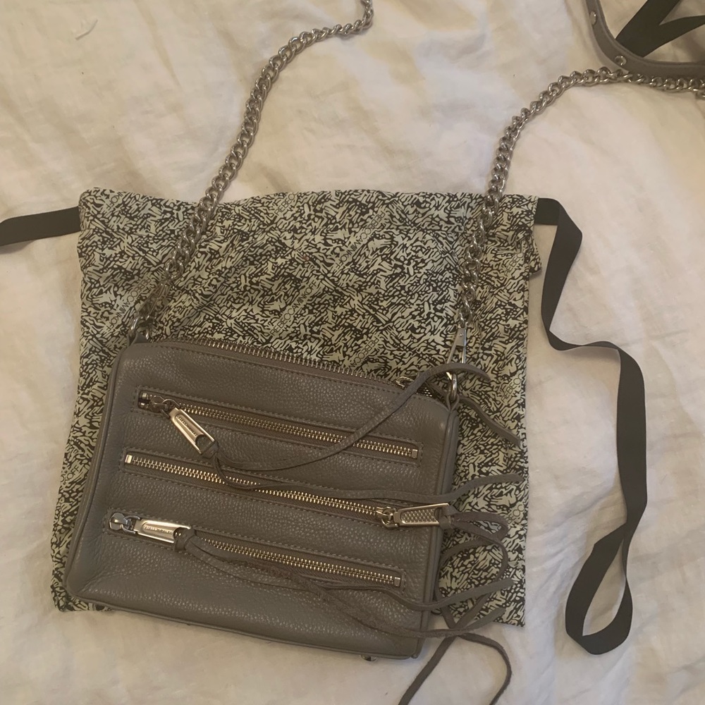Rebecca Minkoff cross body mini 5 zip in grey
